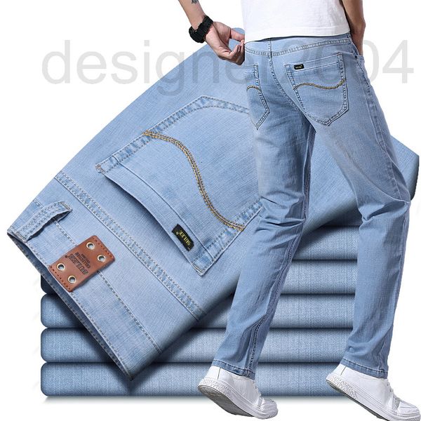 men's jeans designer sulee men's denim pants medium high waist loose straight elastic slim fit end summer light color i7j6, Blue
men's jeans designer sulee men's denim pants medium high waist loose straight elastic slim fit end summer light color i7j6, Blue