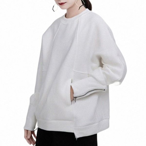 women's hoodies & sweatshirts johnature 2021 casual pullover solid color loose women autumn winter simple o-neck zippers irregular v6ds, Black
women's hoodies & sweatshirts johnature 2021 casual pullover solid color loose women autumn winter simple o-neck zippers irregular v6ds, Black