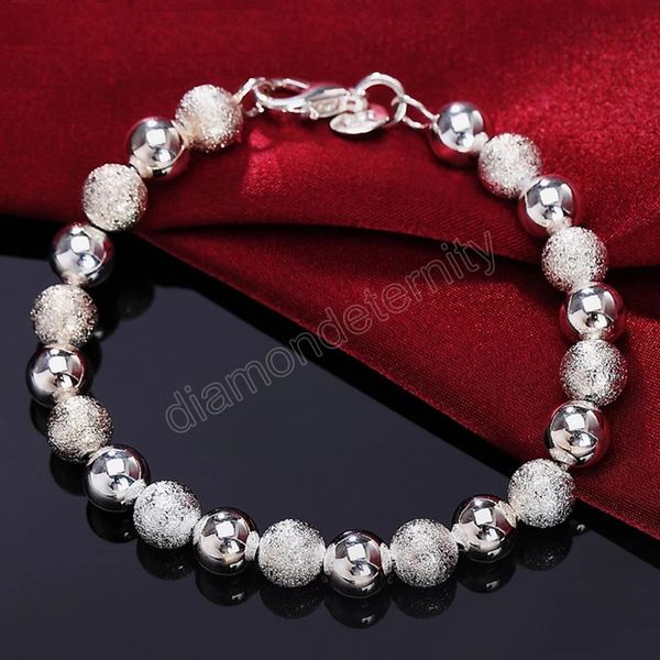 925 sterling silver smooth matte 8mm bead chain bracelet for women charm wedding engagement fashion party jewelry, Golden;silver
925 sterling silver smooth matte 8mm bead chain bracelet for women charm wedding engagement fashion party jewelry, Golden;silver