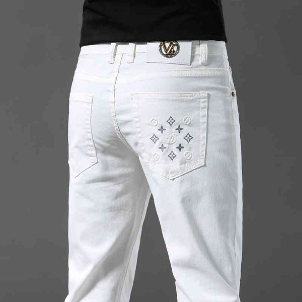 men's jeans summer style personalized fashion versatile simple white slim skinny xlr9, Blue
men's jeans summer style personalized fashion versatile simple white slim skinny xlr9, Blue