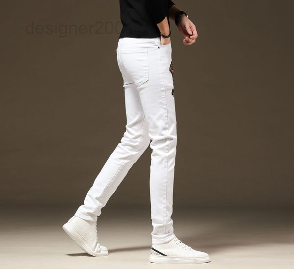 men's jeans designer 2022 spring and summer jeans men's versatile black white two-color cotton elastic small feet slim fitting kor, Blue
men's jeans designer 2022 spring and summer jeans men's versatile black white two-color cotton elastic small feet slim fitting kor, Blue