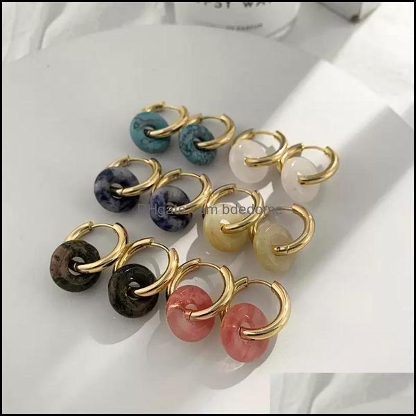 hoop hie mticolor natural stone round gold color earrings for women jewelry boho opal stainless steel hoops korean earring bdedome dhzje, Golden;silver
hoop hie mticolor natural stone round gold color earrings for women jewelry boho opal stainless steel hoops korean earring bdedome dhzje, Golden;silver