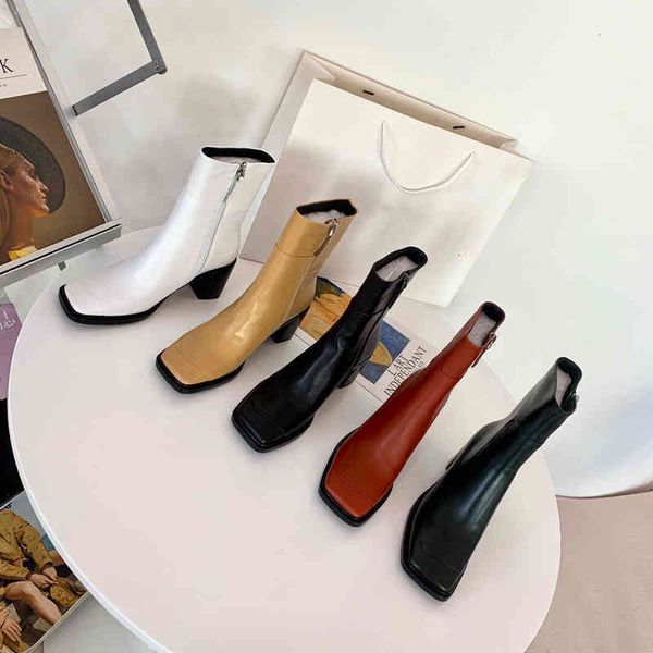 leather boots women's boots winter shoes shorts square head high heels novelty, Black
leather boots women's boots winter shoes shorts square head high heels novelty, Black