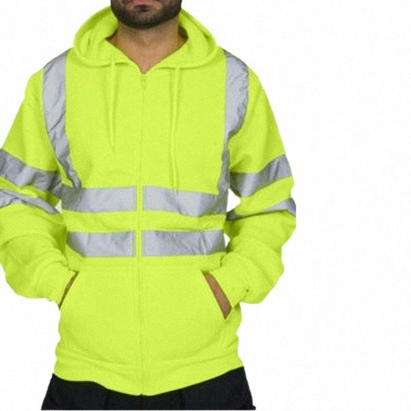 men's hoodies & sweatshirts coat m-4xl zip hooded night work reflective high visibility jacket hi viz vis pullover hoodie p3ky#, Black
men's hoodies & sweatshirts coat m-4xl zip hooded night work reflective high visibility jacket hi viz vis pullover hoodie p3ky#, Black