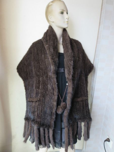 real mink fur cape shawls wraps party poncho with pockets handmade brown, Blue;gray
real mink fur cape shawls wraps party poncho with pockets handmade brown, Blue;gray
