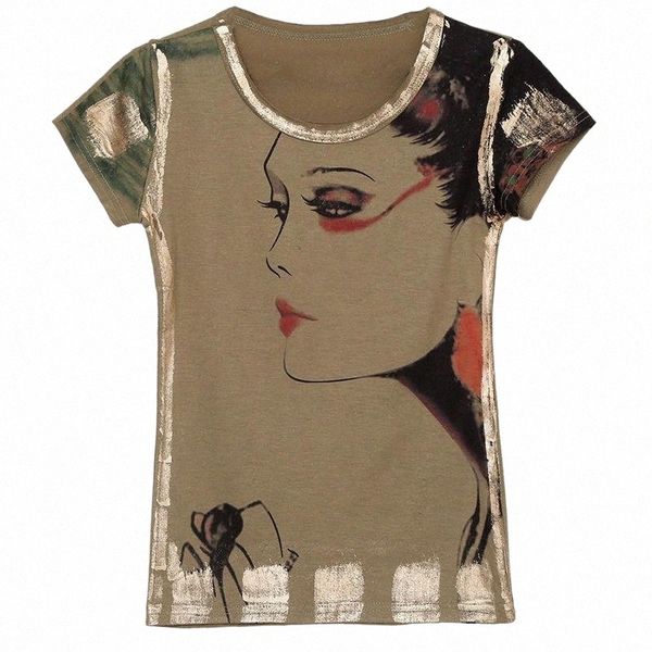 fashion bronzing cotton t-shirt wild round neck european goods western style slim short-sleeved summer female women's c70q#, White
fashion bronzing cotton t-shirt wild round neck european goods western style slim short-sleeved summer female women's c70q#, White
