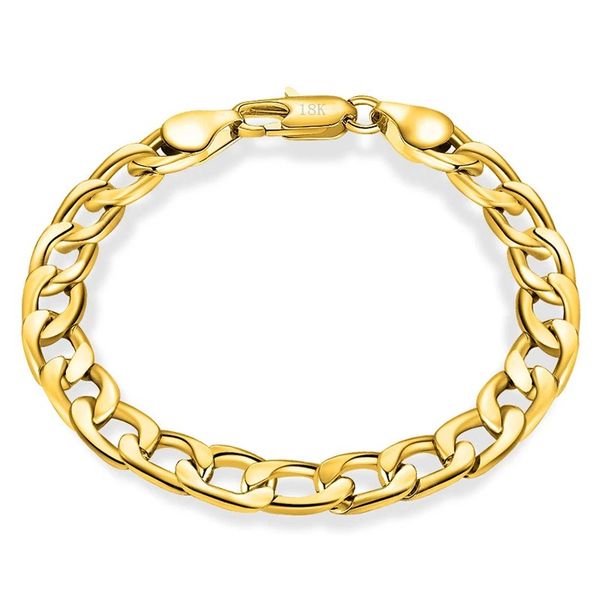 925 sterling silver 18k gold 8m flat side chain bracelet for women fashion wedding engagement party charm jewelry, Black
925 sterling silver 18k gold 8m flat side chain bracelet for women fashion wedding engagement party charm jewelry, Black