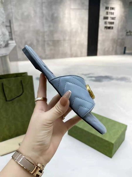 2022 new designer design fashion women's sandals slippers leather low heels sizes 34-43, Black
2022 new designer design fashion women's sandals slippers leather low heels sizes 34-43, Black