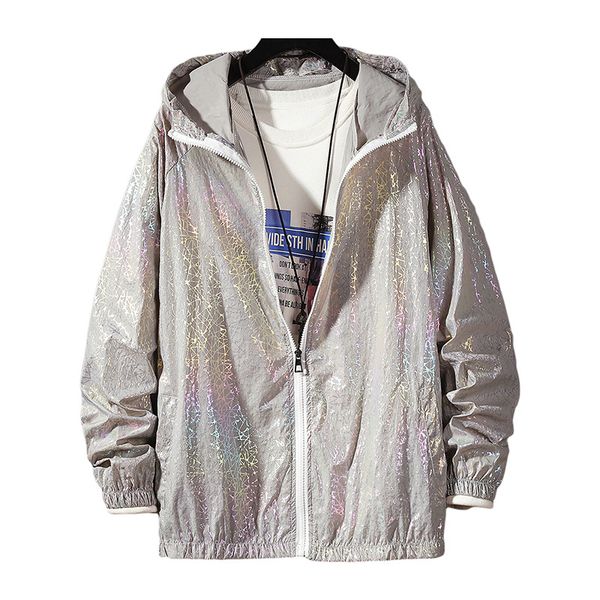 women basic jackets summer colorful reflective causal thin windbreaker hooded coat zipper bomber veste femme 220818, Black;brown
women basic jackets summer colorful reflective causal thin windbreaker hooded coat zipper bomber veste femme 220818, Black;brown