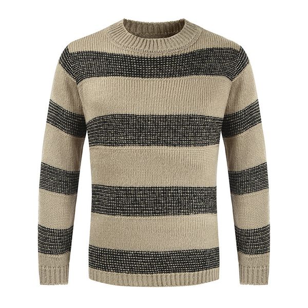2021 autumn winter o-neck men sweater pullovers korean style long sleeve striped color stitching knitted sweater men vetements, White;black
2021 autumn winter o-neck men sweater pullovers korean style long sleeve striped color stitching knitted sweater men vetements, White;black