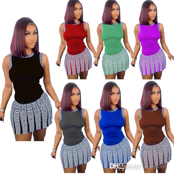 designer women 2 piece dress set summer printed short outfits sleeveless stitching crop tank and skirt matching set, White
designer women 2 piece dress set summer printed short outfits sleeveless stitching crop tank and skirt matching set, White