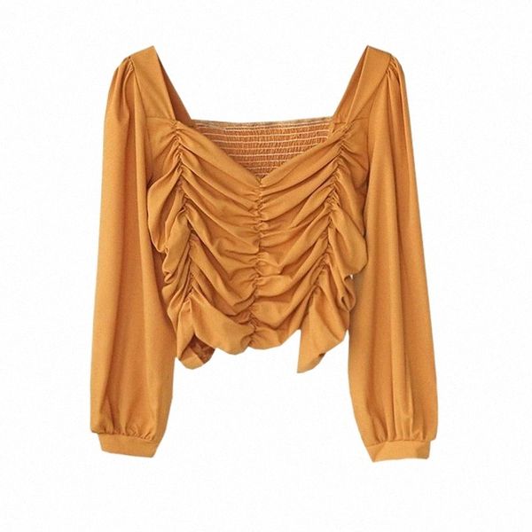 spring and summer women's shirt plain pleated v-neck long sleeve slim lantern elastic pullover t-shirt x5q5#, White
spring and summer women's shirt plain pleated v-neck long sleeve slim lantern elastic pullover t-shirt x5q5#, White