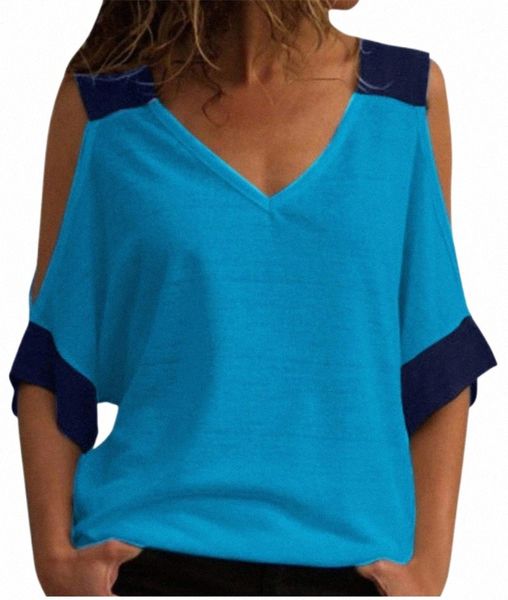 women's t-shirt fashion stitching off shoulder summer women casual v-neck bat sleeve elegant plus-size streetwear tees s-5xl w6lj#, White
women's t-shirt fashion stitching off shoulder summer women casual v-neck bat sleeve elegant plus-size streetwear tees s-5xl w6lj#, White