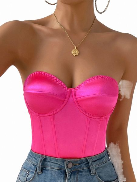 lace up back bustier satin tube bodysuit g4cb#, White 
lace up back bustier satin tube bodysuit g4cb#, White