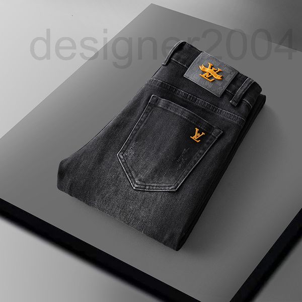 men's jeans designer chao brand pure black jeans men's autumn and winter thick slim fit small straight tube embroidery elastic cas, Blue
men's jeans designer chao brand pure black jeans men's autumn and winter thick slim fit small straight tube embroidery elastic cas, Blue