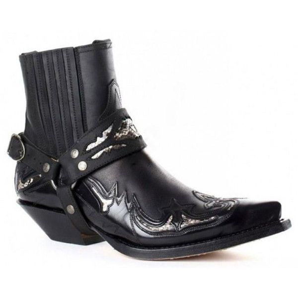 Men Classic Western Ankle Boots Colorblock PU Pointed Toe Middle Heel Rivet Buckle Burning Flower Fashion Street Rider Shoes, Clear
Men Classic Western Ankle Boots Colorblock PU Pointed Toe Middle Heel Rivet Buckle Burning Flower Fashion Street Rider Shoes, Clear