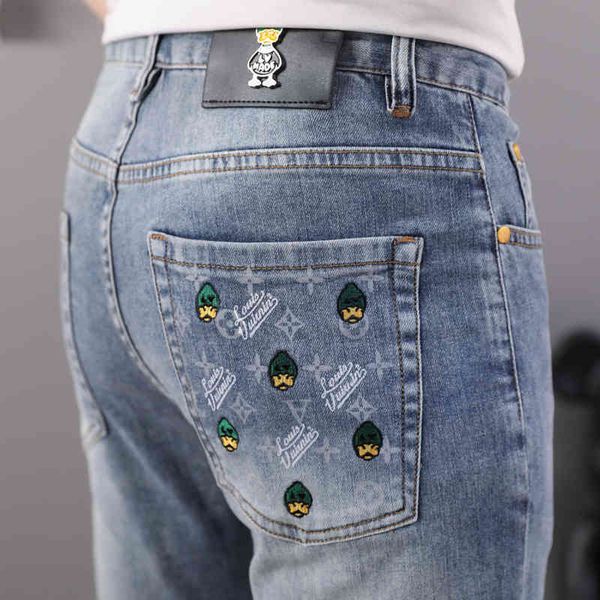 men's jeans light jeans men's summer thin high-end fashion elastic slim fit small foot casual pants pnff, Blue
men's jeans light jeans men's summer thin high-end fashion elastic slim fit small foot casual pants pnff, Blue
