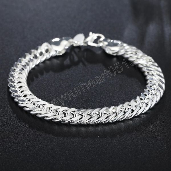 925 sterling silver snake 10mm side chain bracelet for man women wedding engagement party jewelry, Black
925 sterling silver snake 10mm side chain bracelet for man women wedding engagement party jewelry, Black