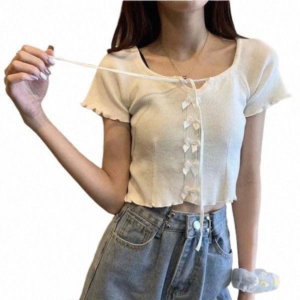 bownots women tshirt square collar short sleeve knitted slim cropped fashion lace-up summer clothes for 2021 women's t-shirt v2ri#, White
bownots women tshirt square collar short sleeve knitted slim cropped fashion lace-up summer clothes for 2021 women's t-shirt v2ri#, White