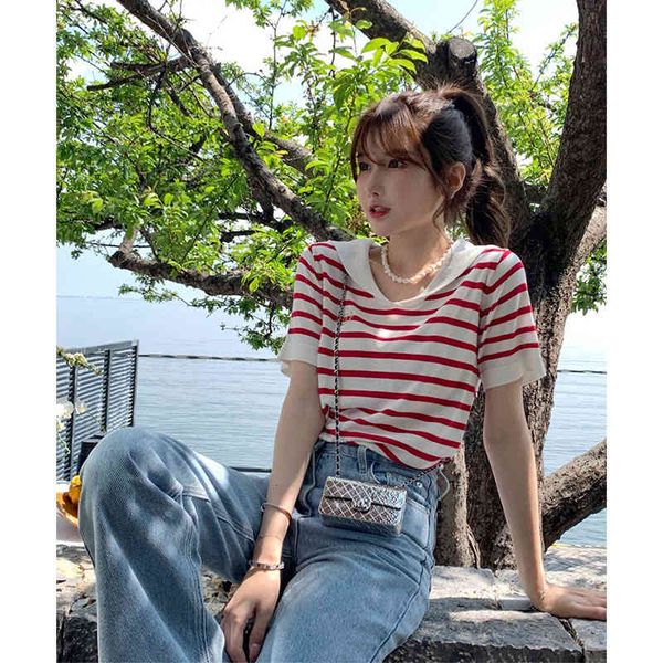 women's hoodies sweatshirts ice stripe knitted short sleeve t-shirt women summer college style navy collar design thin horizontal pr3w, Black
women's hoodies sweatshirts ice stripe knitted short sleeve t-shirt women summer college style navy collar design thin horizontal pr3w, Black