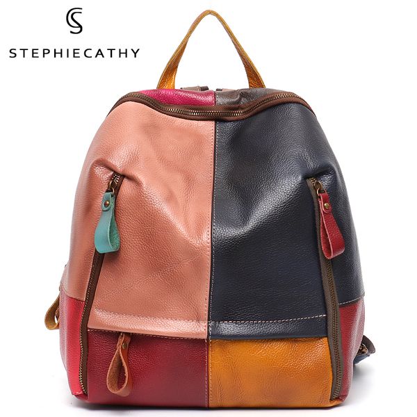 sc vintage patchwork real leather women backpacks travel shoulder bags school pack retro color plaid functional pockets knapsack 220817
sc vintage patchwork real leather women backpacks travel shoulder bags school pack retro color plaid functional pockets knapsack 220817