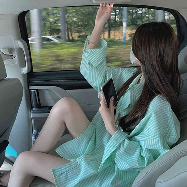casual dresses lazy wind shirt women's summer thin coat sunscreen hong kong chic high-grade stripe shirt 6riq, Black;gray
casual dresses lazy wind shirt women's summer thin coat sunscreen hong kong chic high-grade stripe shirt 6riq, Black;gray