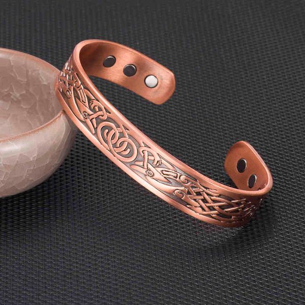 bangle designer jewelry viking pure copper bracelet men energy magnetic adjustable cuff femme dragon wide s bangles for women, Black
bangle designer jewelry viking pure copper bracelet men energy magnetic adjustable cuff femme dragon wide s bangles for women, Black