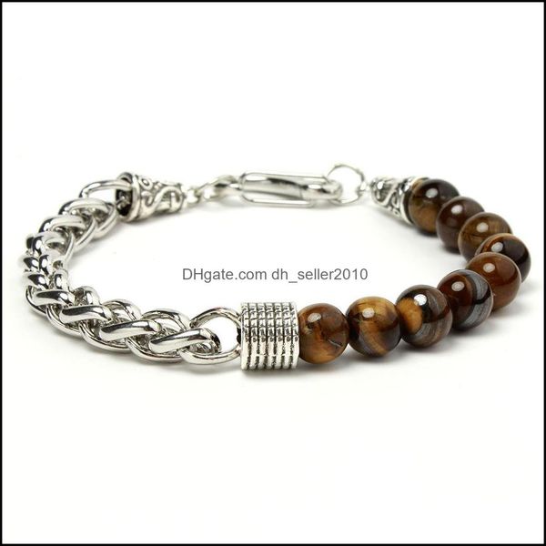 beaded strands natural stone beaded bracelets for men yoga stainless steel link chain bracelet male jewelry tiger eye dr dhseller2010 dhfn5, Black
beaded strands natural stone beaded bracelets for men yoga stainless steel link chain bracelet male jewelry tiger eye dr dhseller2010 dhfn5, Black