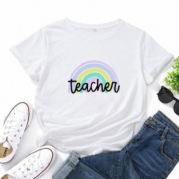 women's t-shirt rainbow teacher woman t shirt fashion casual short sleeve camisetas mujer summer o-neck cotton loose women q8z4#, White
women's t-shirt rainbow teacher woman t shirt fashion casual short sleeve camisetas mujer summer o-neck cotton loose women q8z4#, White