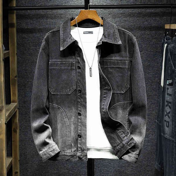 men's jackets autumn men's denim jacket casual versatile student korean large loose gradient ullj, Black;brown
men's jackets autumn men's denim jacket casual versatile student korean large loose gradient ullj, Black;brown