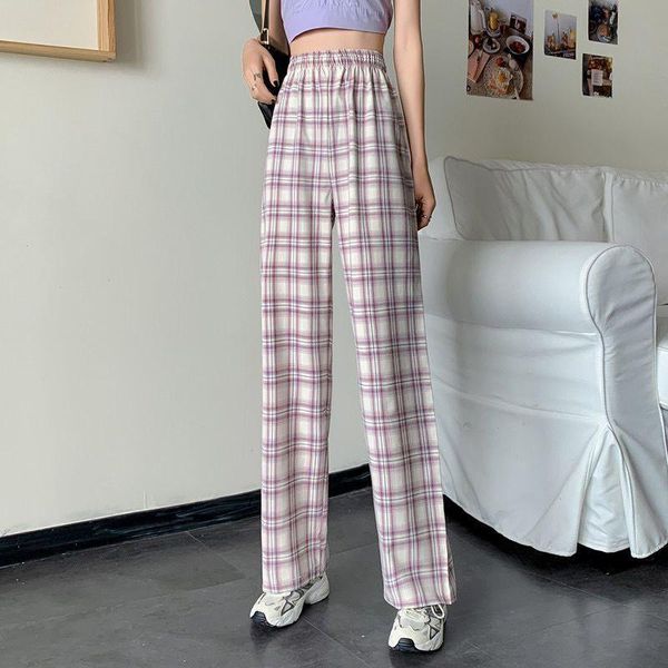 korean fashion plaid pants elastic waist loose wide leg spring autumn trousers retro teens casual female clothing, Black;white
korean fashion plaid pants elastic waist loose wide leg spring autumn trousers retro teens casual female clothing, Black;white