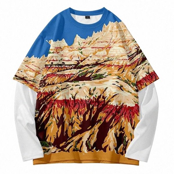 men's hoodies & sweatshirts nature and mountain summer trend street round neck fake two sweatshirt oversize 95rs#, Black
men's hoodies & sweatshirts nature and mountain summer trend street round neck fake two sweatshirt oversize 95rs#, Black