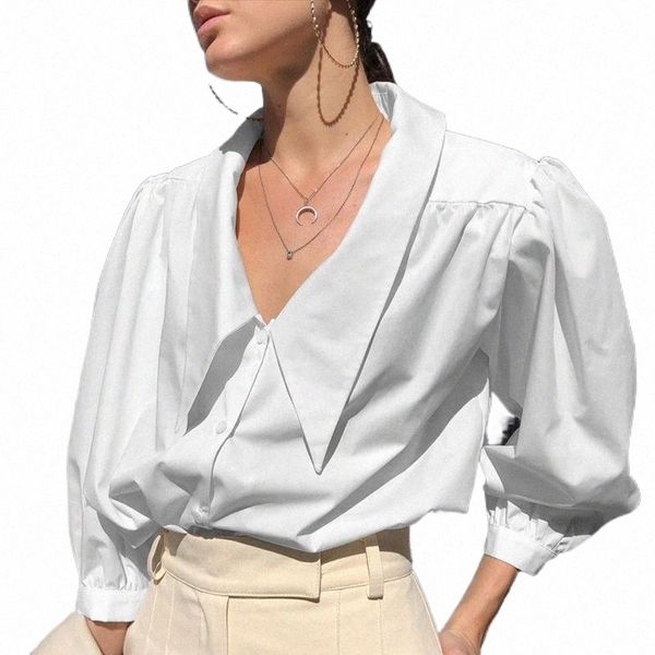 women's t-shirt 2021 lapel bubble sleeve shirt spring and summer quarter french temperament design d6ui#, White
women's t-shirt 2021 lapel bubble sleeve shirt spring and summer quarter french temperament design d6ui#, White