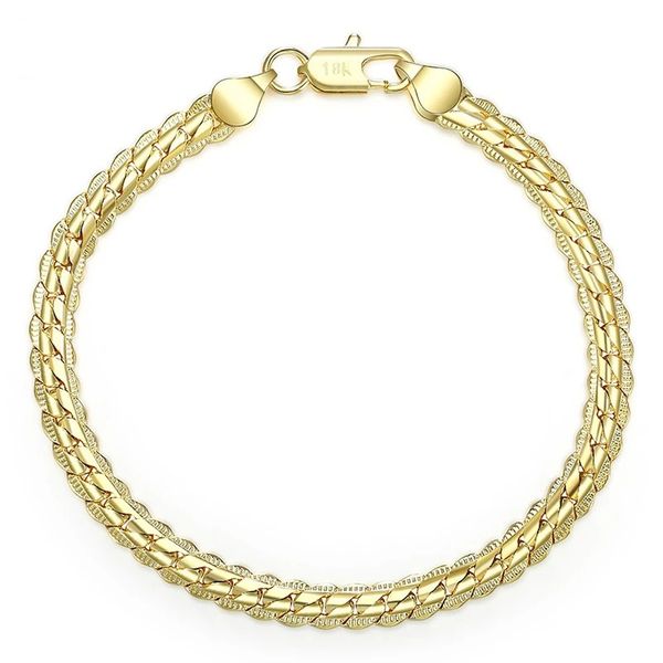925 sterling silver 18k gold 6mm sideways chain bracelet for women man wedding engagement fashion jewelry, Black
925 sterling silver 18k gold 6mm sideways chain bracelet for women man wedding engagement fashion jewelry, Black