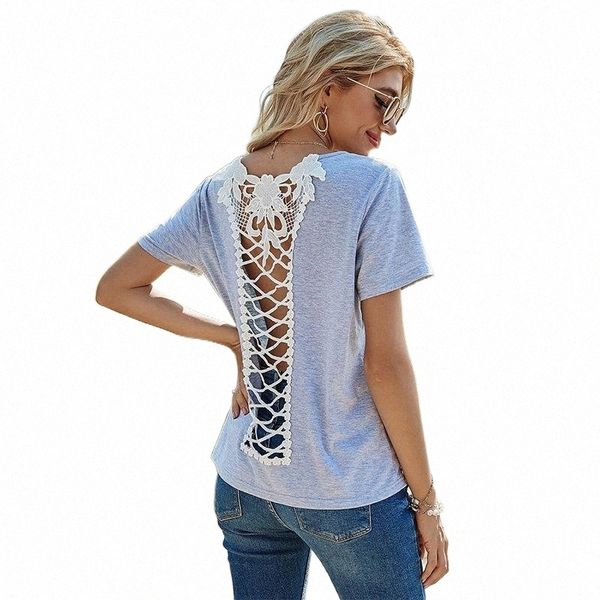 spring t shirt women casual back hollow out short sleeve female solid color summer for gray women's t-shirt t5eb#, White
spring t shirt women casual back hollow out short sleeve female solid color summer for gray women's t-shirt t5eb#, White
