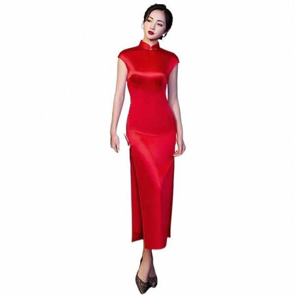ethnic clothing solid red short sleeve elegant cheongsam vestidso mandarin collar vintage satin chinese women dress high split qipao f4cs#
ethnic clothing solid red short sleeve elegant cheongsam vestidso mandarin collar vintage satin chinese women dress high split qipao f4cs#