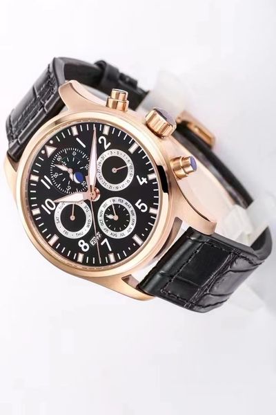 men's mechanical watch 42mm black literal rose gold case stainless steel japanese movement automatic winding luxury multifunction timer, Slivery;brown
men's mechanical watch 42mm black literal rose gold case stainless steel japanese movement automatic winding luxury multifunction timer, Slivery;brown