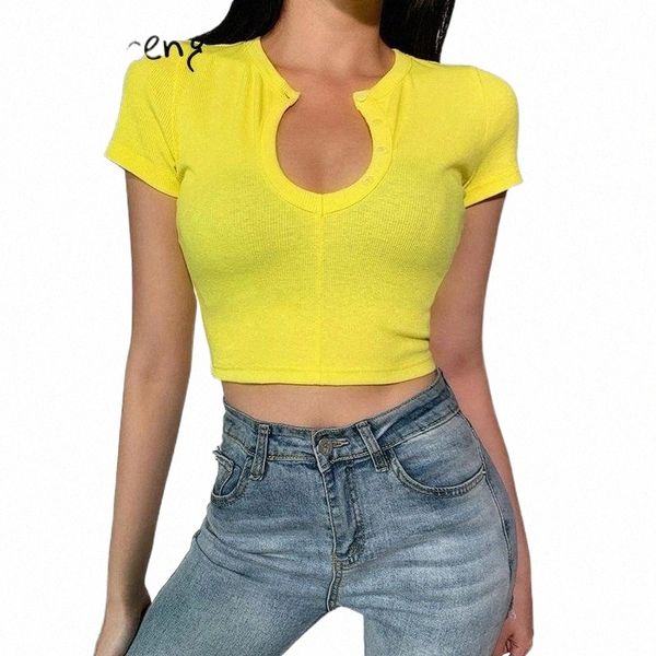 yitimuceng woman tshirts casual button crop yellow summer plus size 2021 street style u-neck short sleeve t shirt women's t-shirt h9py#, White
yitimuceng woman tshirts casual button crop yellow summer plus size 2021 street style u-neck short sleeve t shirt women's t-shirt h9py#, White