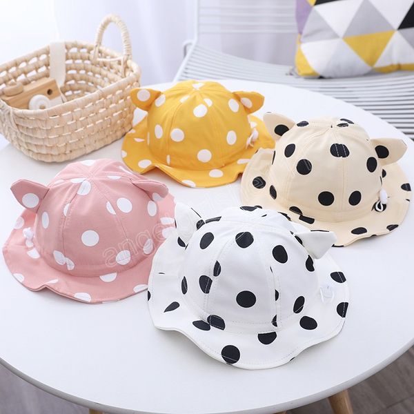 cute cat ear baby bucket hat dot printed soft cotton girls panama cap spring summer outdoor beach sun hats toddler enfant, Yellow
cute cat ear baby bucket hat dot printed soft cotton girls panama cap spring summer outdoor beach sun hats toddler enfant, Yellow