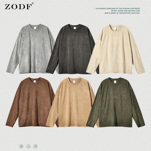 zodf chic autumn men suede nap full sleeve t-shirts streetwear solid high street loose 260gsm t shirt brand tees hy0401, Black;brown
zodf chic autumn men suede nap full sleeve t-shirts streetwear solid high street loose 260gsm t shirt brand tees hy0401, Black;brown