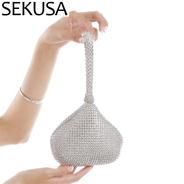 sekusa sparkling silver diamond women mini evening clutch wristlets bag bridal wedding party crystal handbag and purse 220818
sekusa sparkling silver diamond women mini evening clutch wristlets bag bridal wedding party crystal handbag and purse 220818