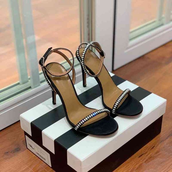 silk sandals women's summer sandals ankle strap open placket high heels crystal decoration series, Black
silk sandals women's summer sandals ankle strap open placket high heels crystal decoration series, Black