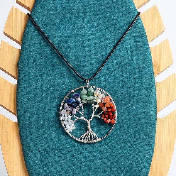 nature stone tree of life pendant necklaces for women leather chain amulet statement men energy strands jewelry, Silver
nature stone tree of life pendant necklaces for women leather chain amulet statement men energy strands jewelry, Silver