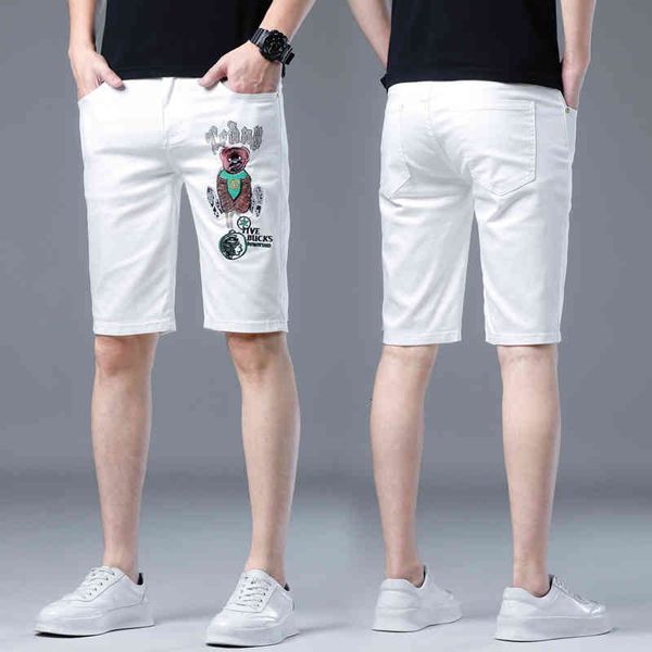 men's jeans summer diamond denim shorts men's fashion embroidered capris korean slim fit and versatile leggings ehfs, Blue
men's jeans summer diamond denim shorts men's fashion embroidered capris korean slim fit and versatile leggings ehfs, Blue
