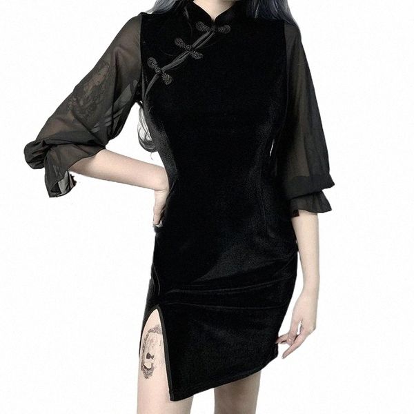 ethnic clothing women's gothic punk velvet chinese cheongsam stand collar tight bodycon harajuku dress girls mini dresses streetwear qi, Red
ethnic clothing women's gothic punk velvet chinese cheongsam stand collar tight bodycon harajuku dress girls mini dresses streetwear qi, Red