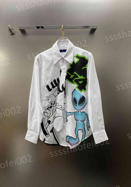 designer womens casual shirts woman blouses 22ss printed loose fit lapel shirt with tie fashion brand luxury t-shirts women clothing 0912, White
designer womens casual shirts woman blouses 22ss printed loose fit lapel shirt with tie fashion brand luxury t-shirts women clothing 0912, White