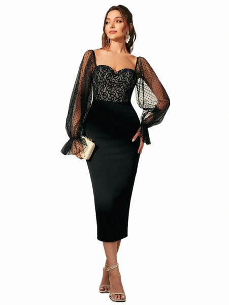 contrast lace sweetheart neck flounce sleeve split back velvet dress m3b8#, Black;gray
contrast lace sweetheart neck flounce sleeve split back velvet dress m3b8#, Black;gray