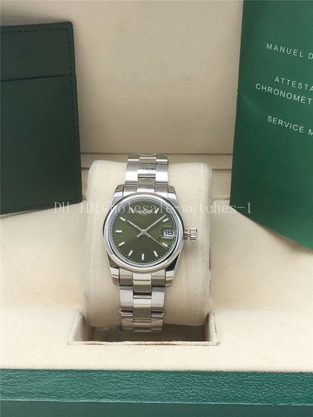 3 new style 31mm green dail ladies watch women's watches 2813 automatic movement president 218239 in white gold with stainless steel wi, Slivery;brown
3 new style 31mm green dail ladies watch women's watches 2813 automatic movement president 218239 in white gold with stainless steel wi, Slivery;brown