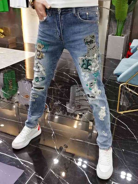 men's jeans summer printed jeans men's fashion bear youth casual light blue slim fit pants a0oc
men's jeans summer printed jeans men's fashion bear youth casual light blue slim fit pants a0oc
