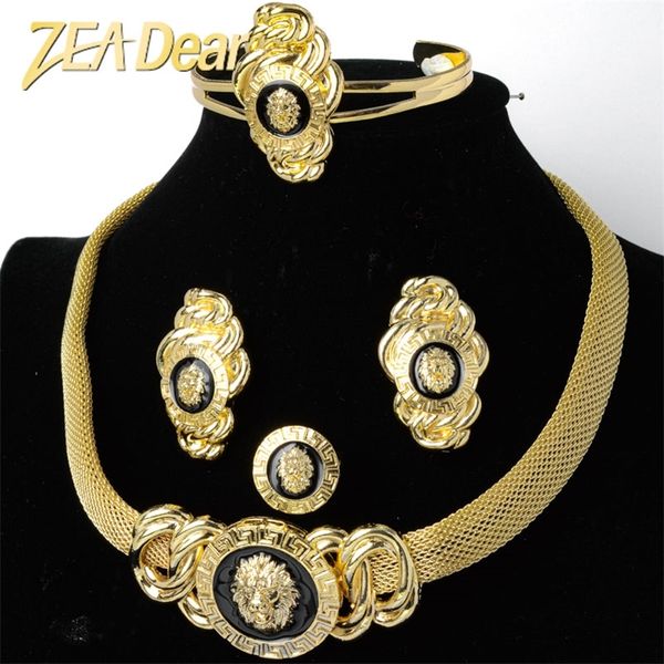 zeadear jewelry sets lion head black oil gold planted earrings necklace bracelet ring for women classic trendy daily wear party 220818, Slivery;golden
zeadear jewelry sets lion head black oil gold planted earrings necklace bracelet ring for women classic trendy daily wear party 220818, Slivery;golden